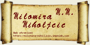 Milomira Miholjčić vizit kartica
